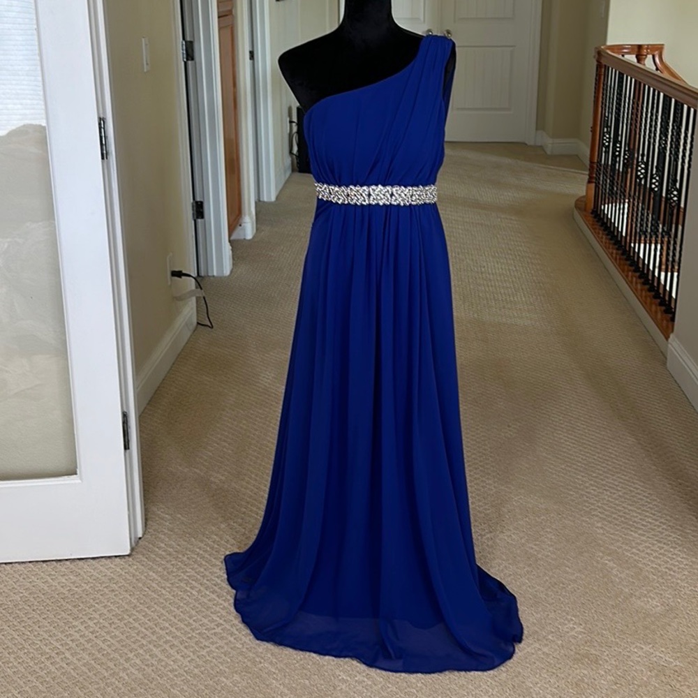 Royal blue ball gown dress
